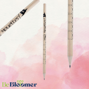 Natural wood pencil, cylindrical shape with 4-colour printing